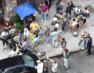 getting ready to film, mr. meloni in lower right