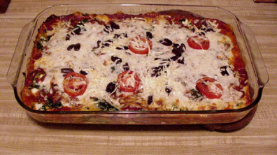 the finished lasagna