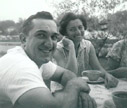my parents in the cranford backyard in 1961