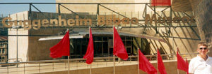 bryan in front of the guggenheim museum in bilbao