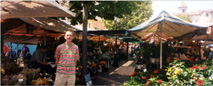 tony at the farmer's market in nice