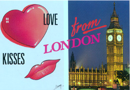 greetings from london postcard