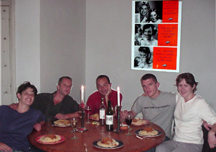 that's jude, paul, matt, bryan and bridget around the dinner table