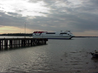 the stena ferry arriving in harwich, england