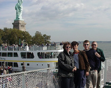 bridget, jude, bryan and tony at statue of liberty