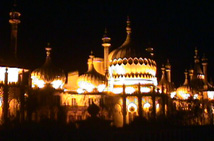 the royal pavilion at night