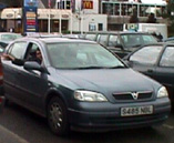 bryan driving the vauxhall at the M3 mc donald's